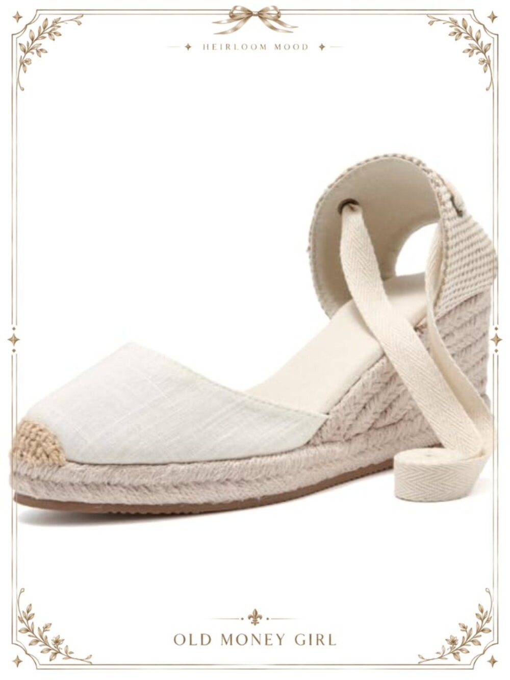 Women's Canvas Wedge Sandals 2.5 Inch Lace Up Ankle Strap Slingback Comfort
